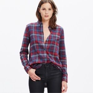 Madewell ex-boyfriend flannel in bainbridge plaid